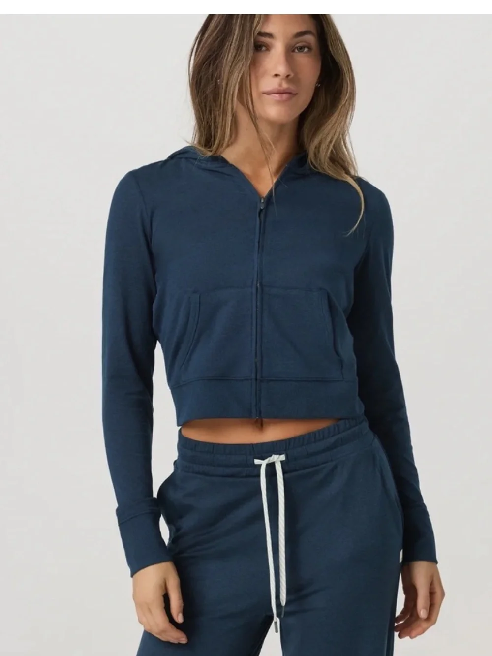Vuori Halo Mini Full Zip Jacket in Blue Coast
